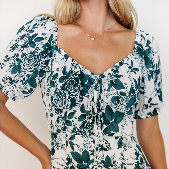 BALTIC BORN Cadence Midi Dress In Jade Floral - Picture 2 of 8